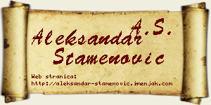 Aleksandar Stamenović vizit kartica
